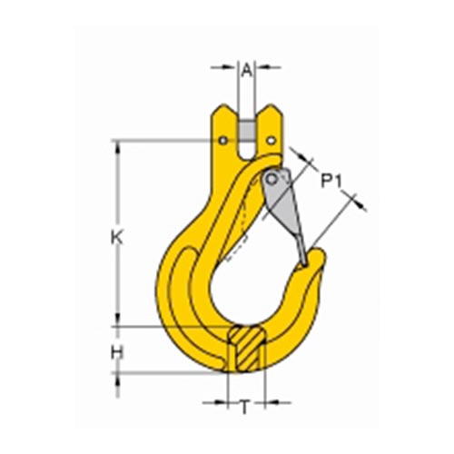 Gr8 Clevis Sling Hook with Latch drawing